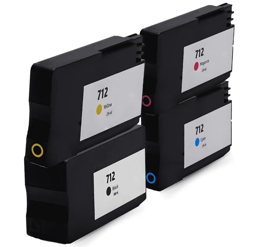 Compatible HP 712 set of 4 Ink Cartridges Black/Cyan/Magenta/Yellow